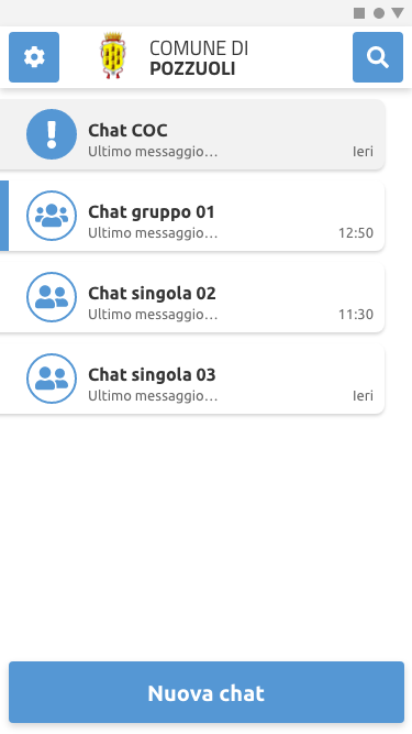 PrimMApp - schermata elenco chat - Nemea Sistemi