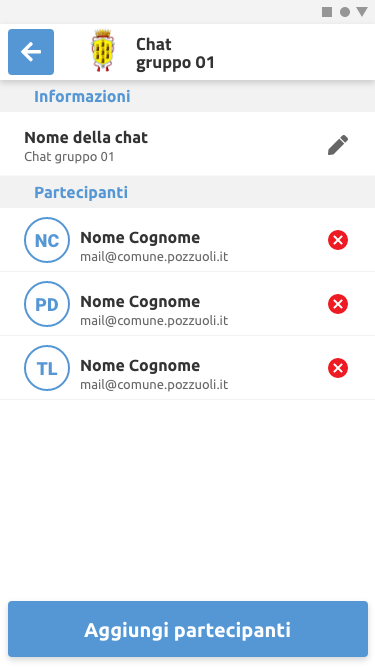 PrimMApp - schermata modifica chat - Nemea Sistemi